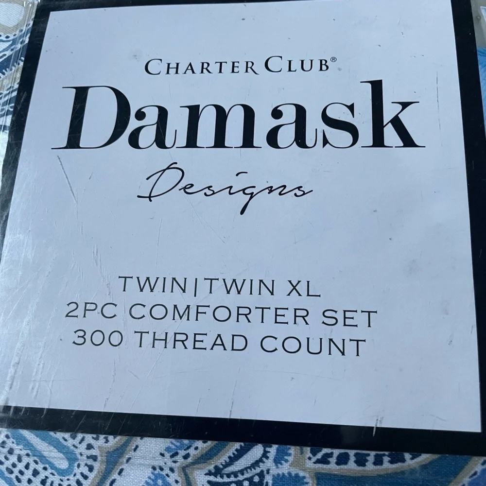 NWT CHARTER CLUB DAMASK Designs Twin/TwinXL 2PC Comforter Set